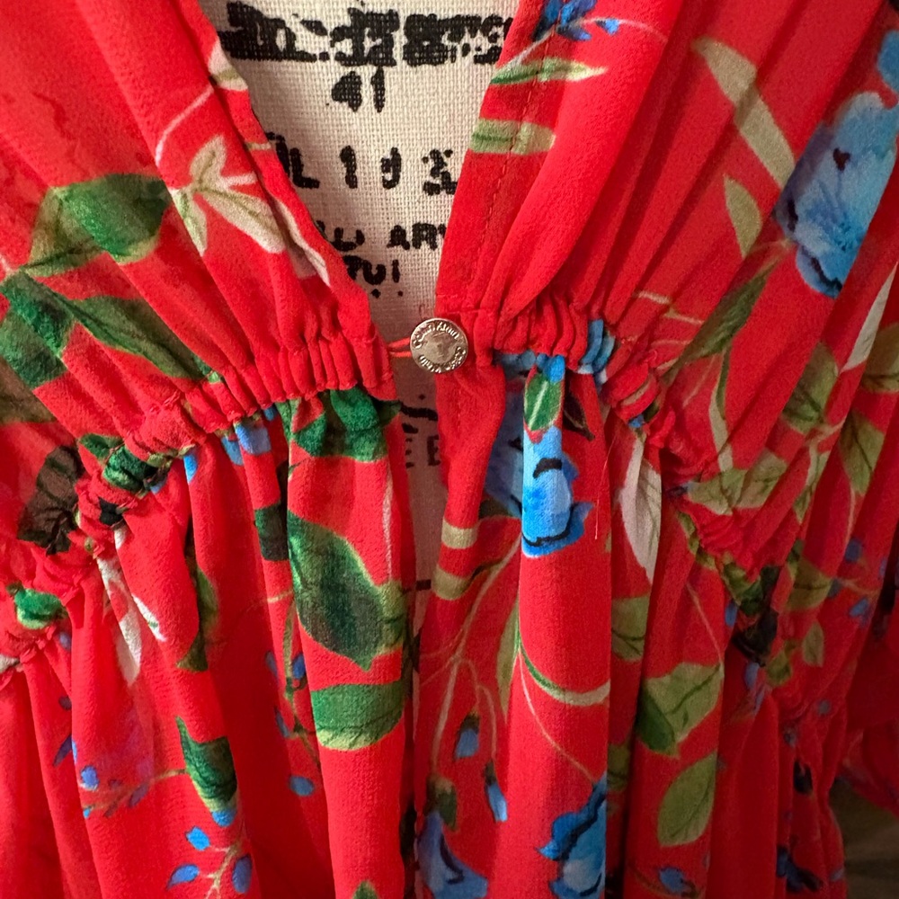 Floral Red and Blue swim cover
